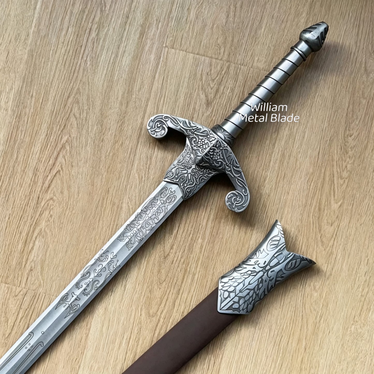 112CM/44.1" Oblivion Remastered Game Silver Longsword Blunt Metal Replica