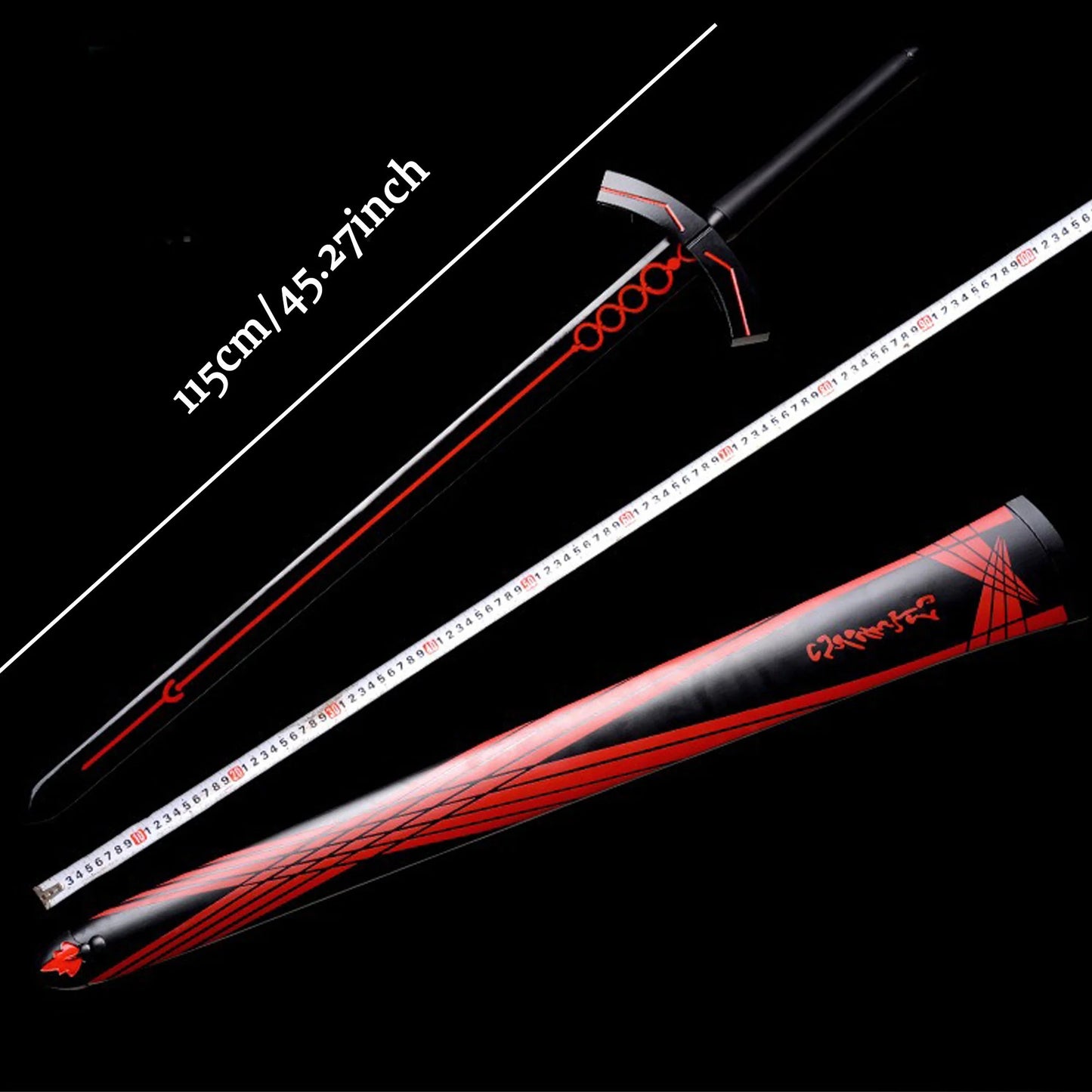 115CM/45.27" Black Excalibur Morgan Sword Life-Size Metal Replica