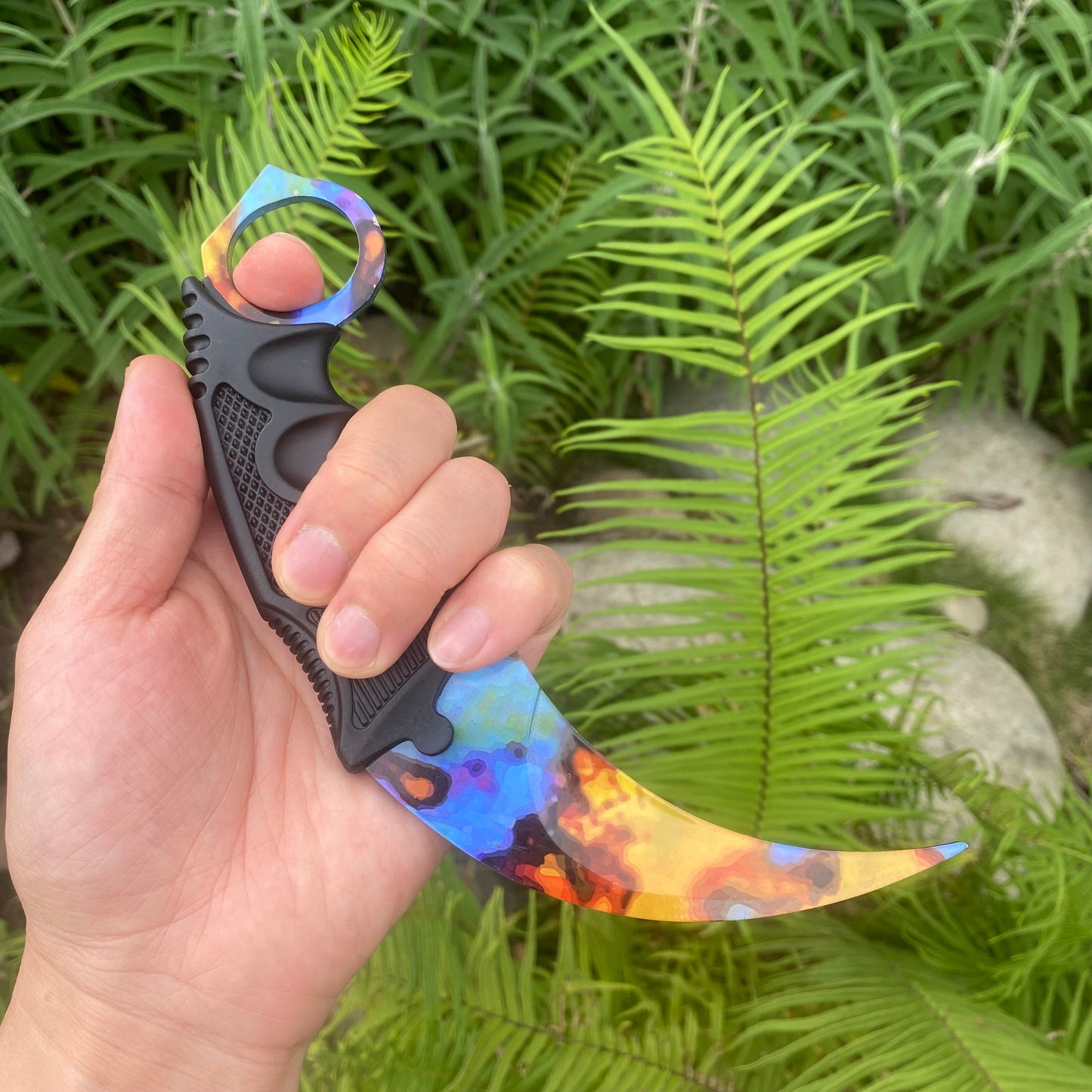 Case Hardened Blunt Blade Karambit Trainer & Balisong Trainer 2 in 1 Pack Gift Box