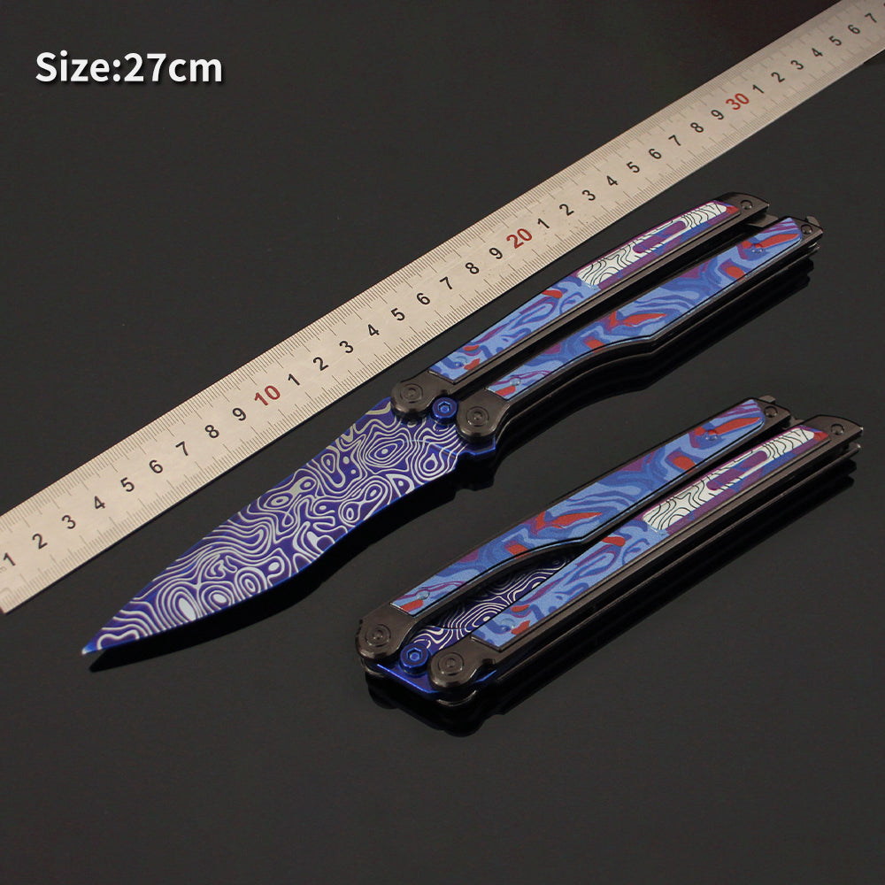 27CM/10.6" High-quality PUBG LengFeng Butterfly Knife Metal Replica