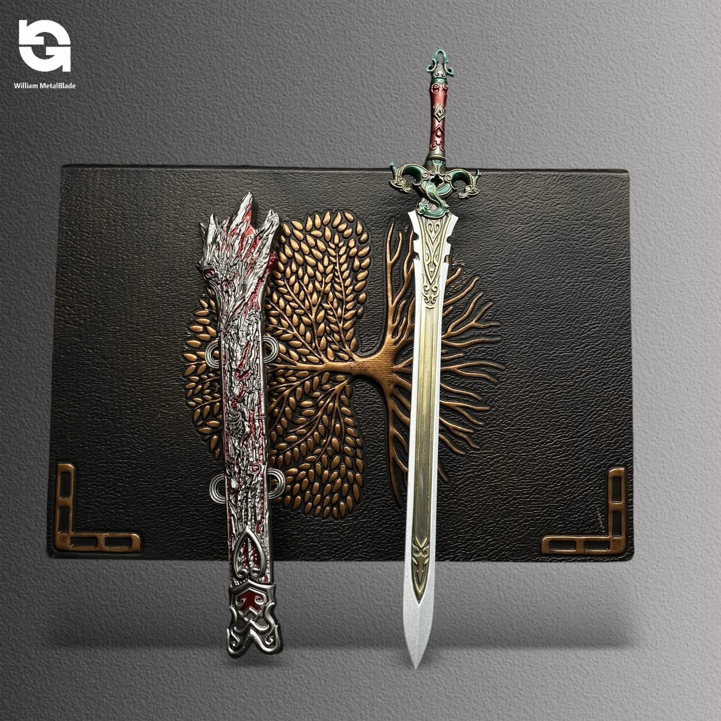 22CM/8.7" NB Game Red Sky Sword Metal Display Art