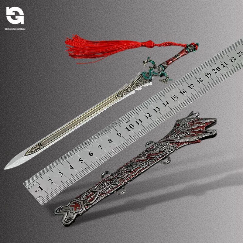 22CM/8.7" NB Game Red Sky Sword Metal Display Art