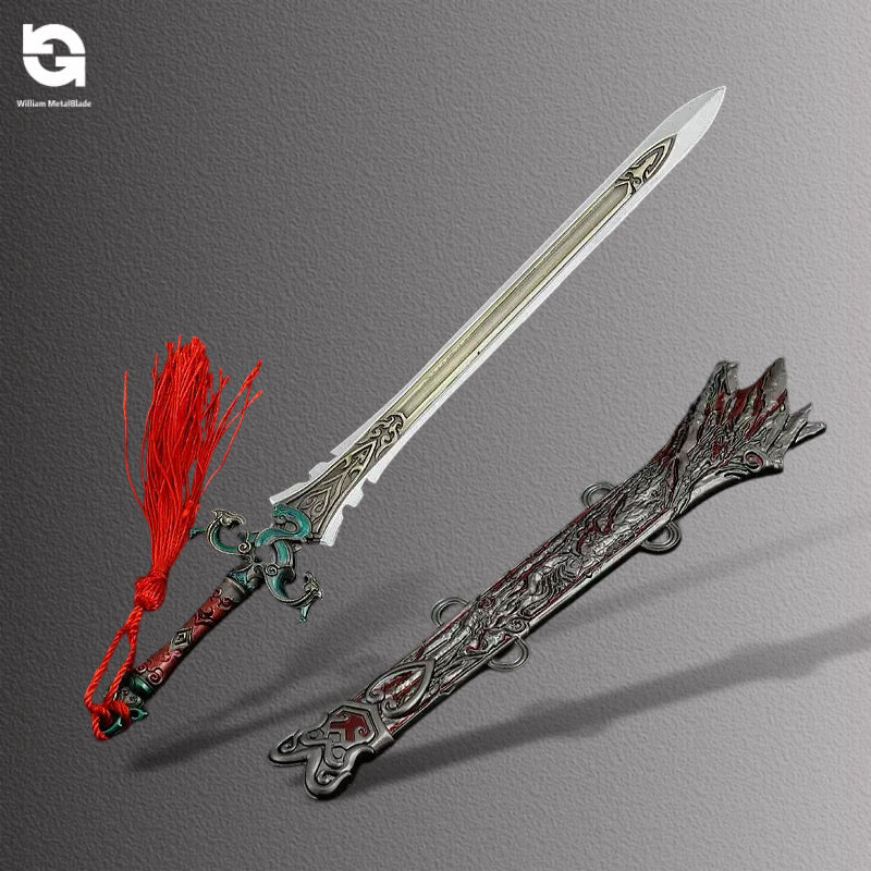 22CM/8.7" NB Game Red Sky Sword Metal Display Art
