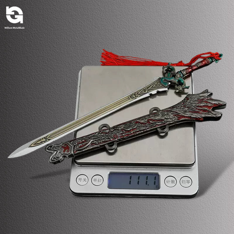 22CM/8.7" NB Game Red Sky Sword Metal Display Art