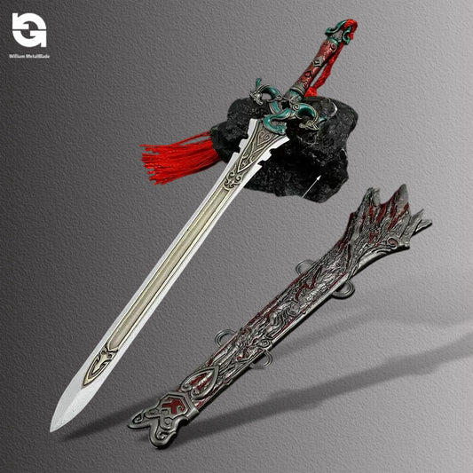 22CM/8.7" NB Game Red Sky Sword Metal Display Art