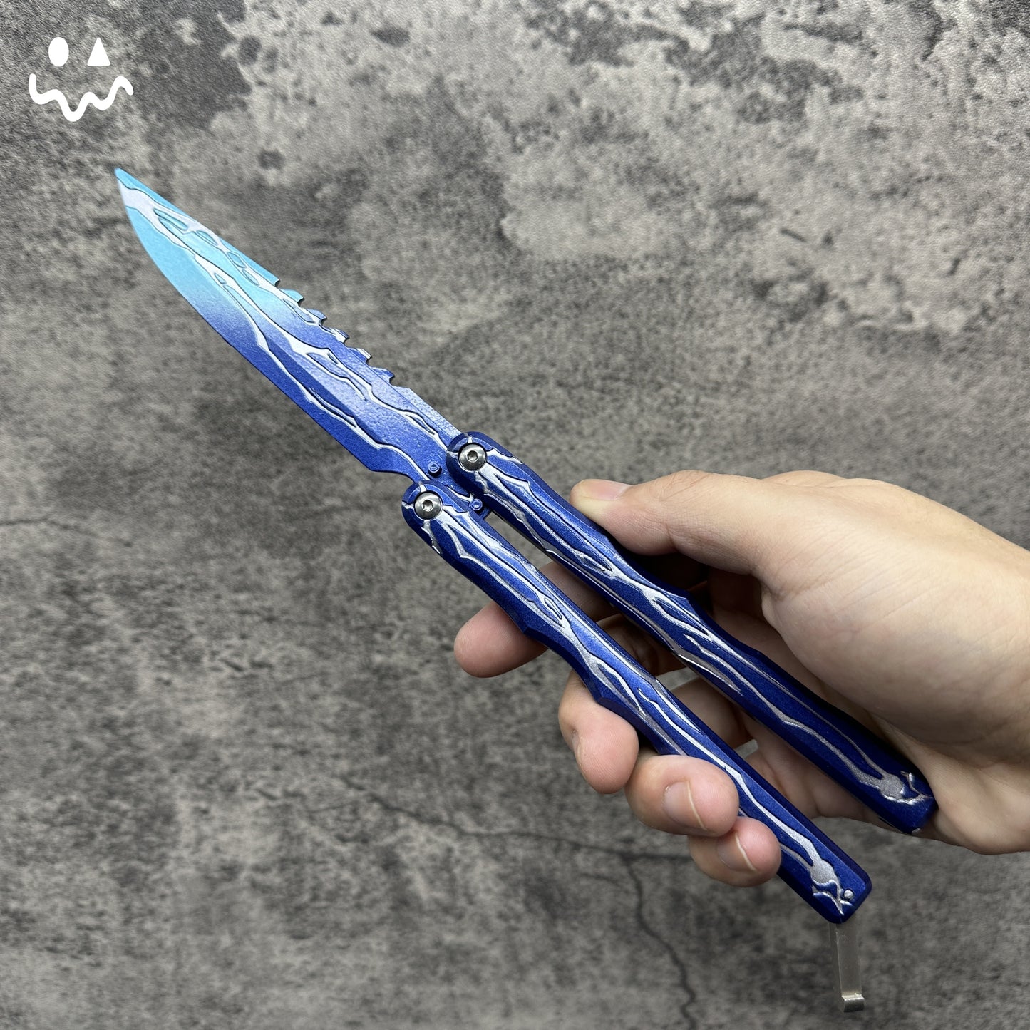 24CM/9.5 Metal Smite Knife Balisong Blunt Blade Butterfly Trainer