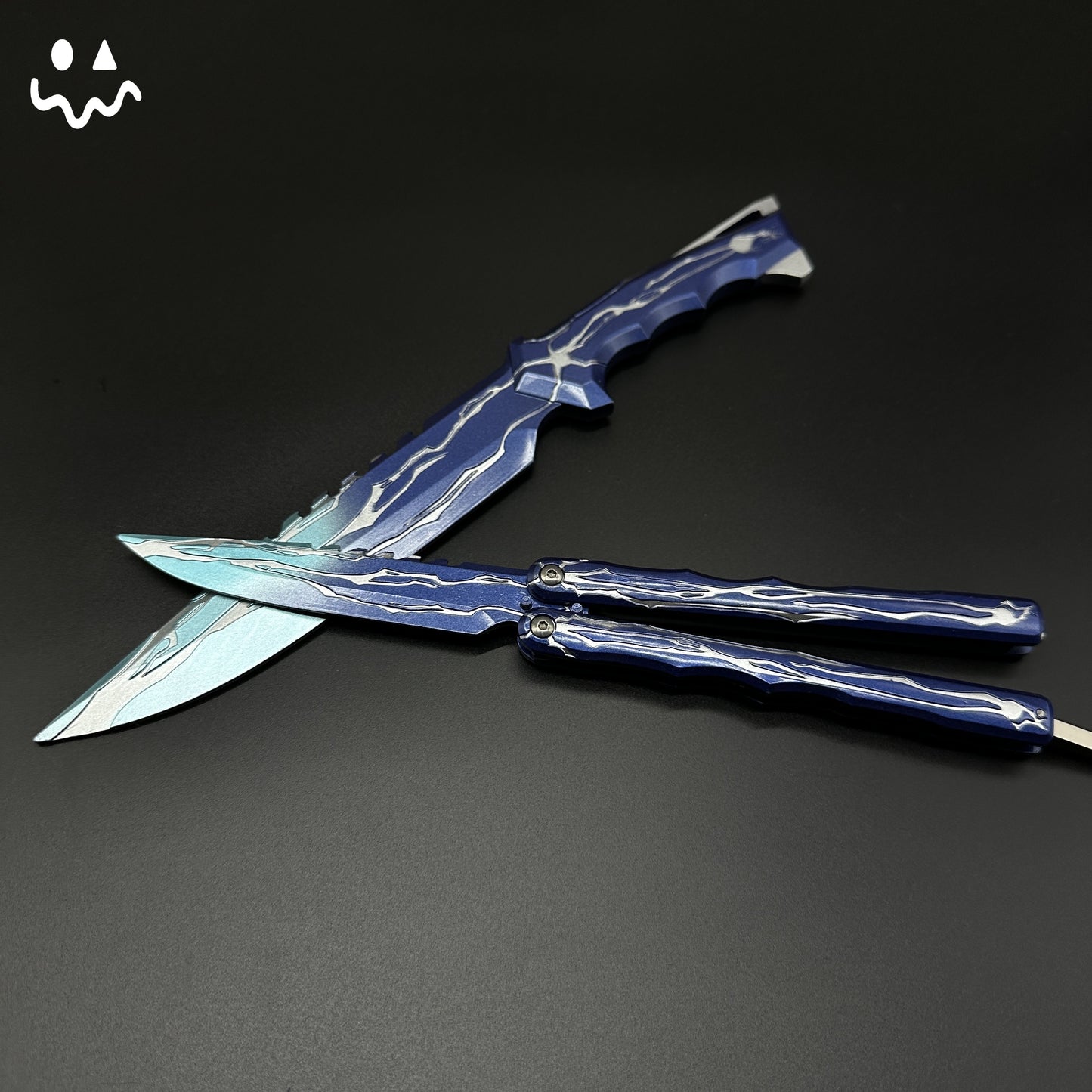 24CM/9.5 Metal Smite Knife Balisong Blunt Blade Butterfly Trainer