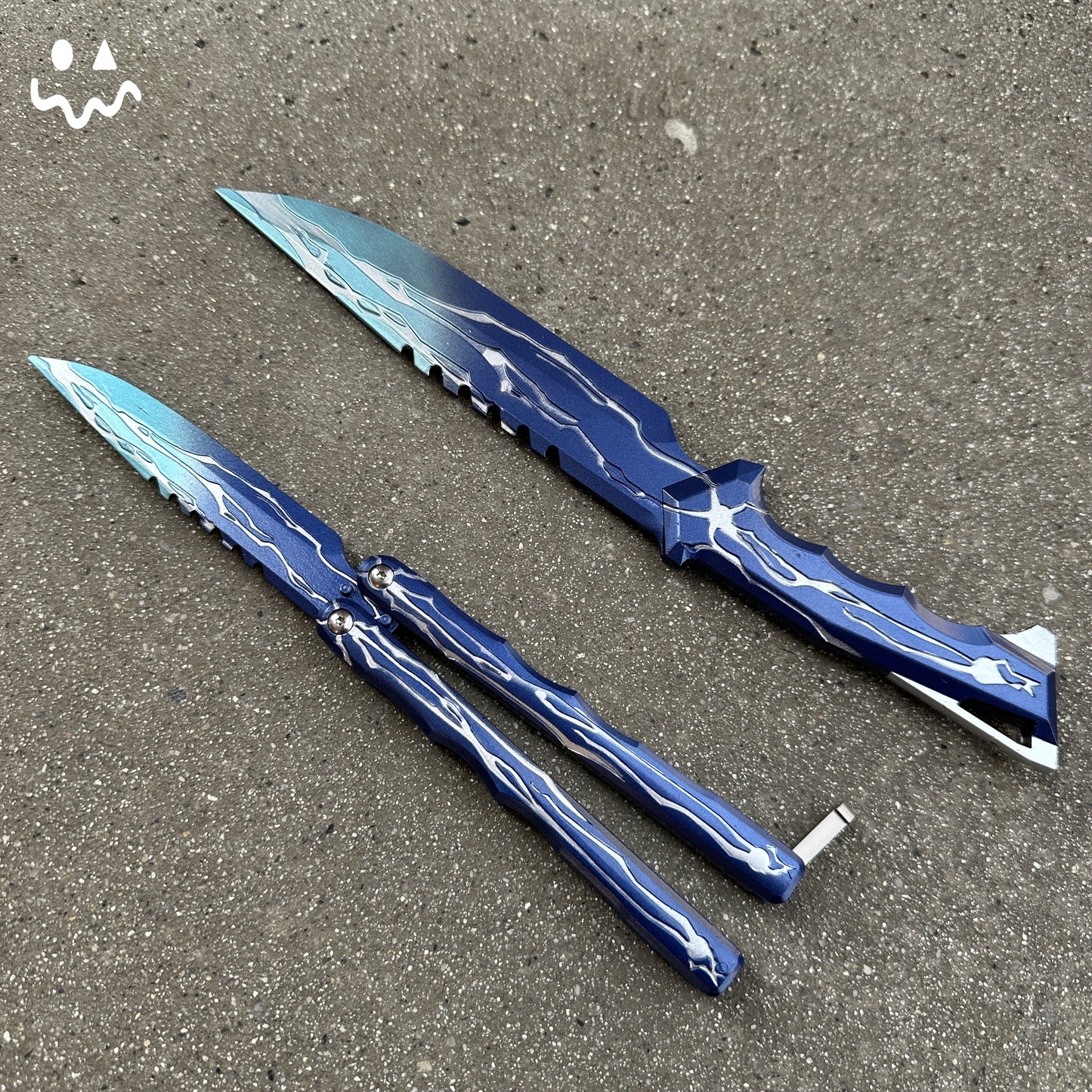 24CM/9.5 Metal Smite Knife Balisong Blunt Blade Butterfly Trainer