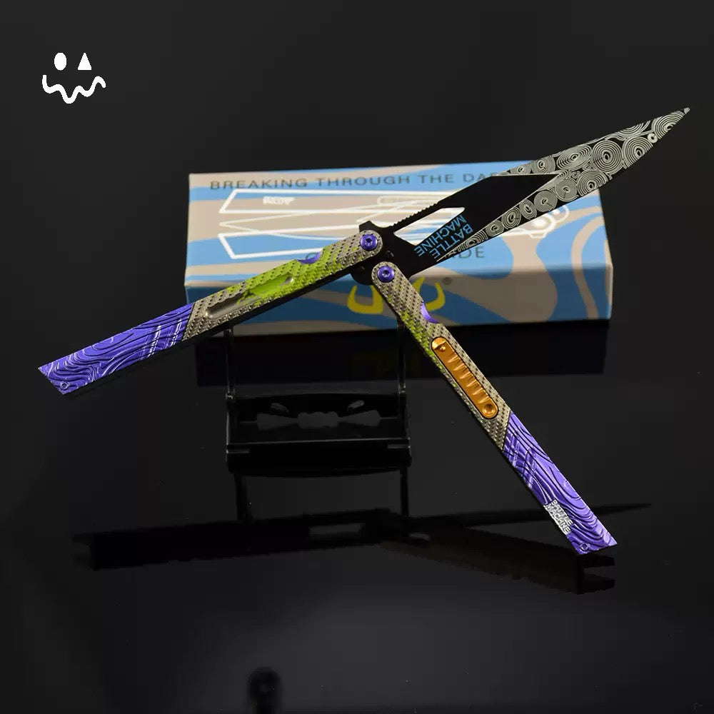 25CM/9.8" Arena Breakout Graffiti Balisong Trainer Props Metal Replica