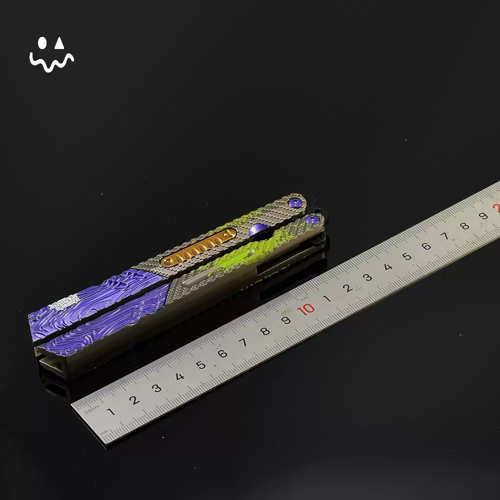 25CM/9.8" Arena Breakout Graffiti Balisong Trainer Props Metal Replica