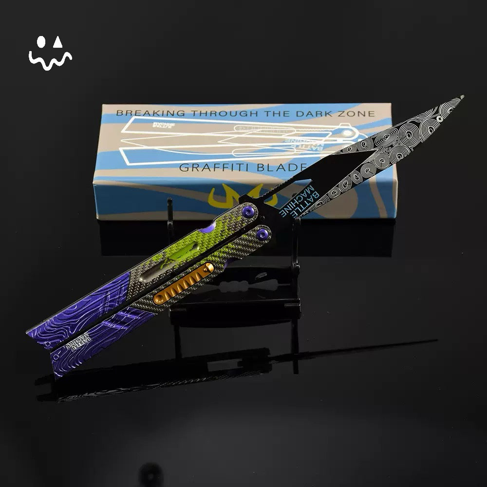 25CM/9.8" Arena Breakout Graffiti Balisong Trainer Props Metal Replica