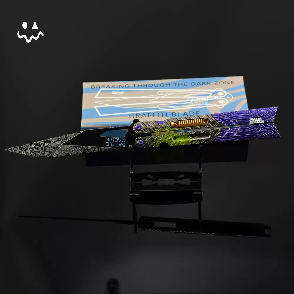 25CM/9.8" Arena Breakout Graffiti Balisong Trainer Props Metal Replica
