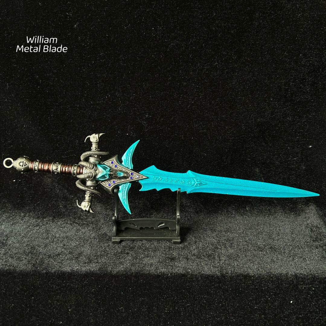 30CM/11.8" Metal Lich King Blue Arthas Frostmourne Sword Craft