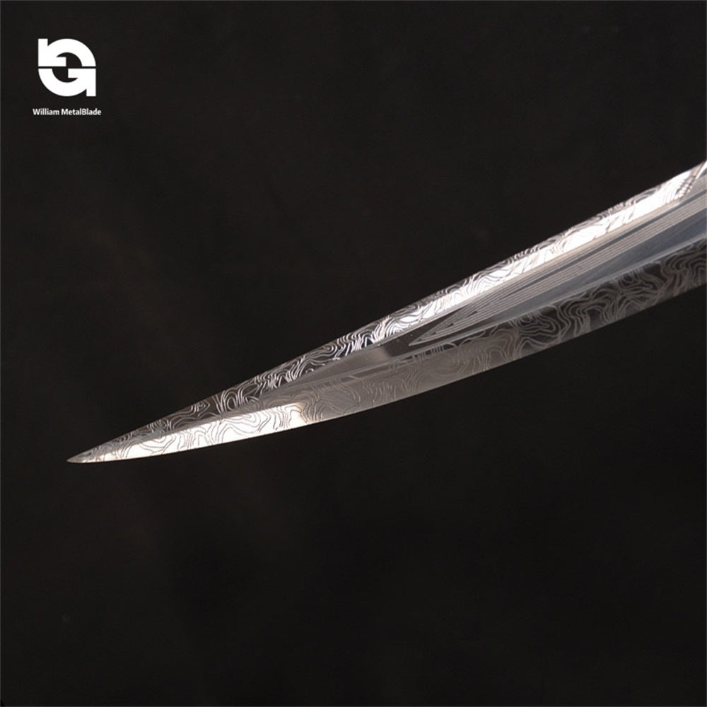 93CM/36.6" 1:1 Alita Sword Damascus Steel Blade Hot Copsplay Prop Replica