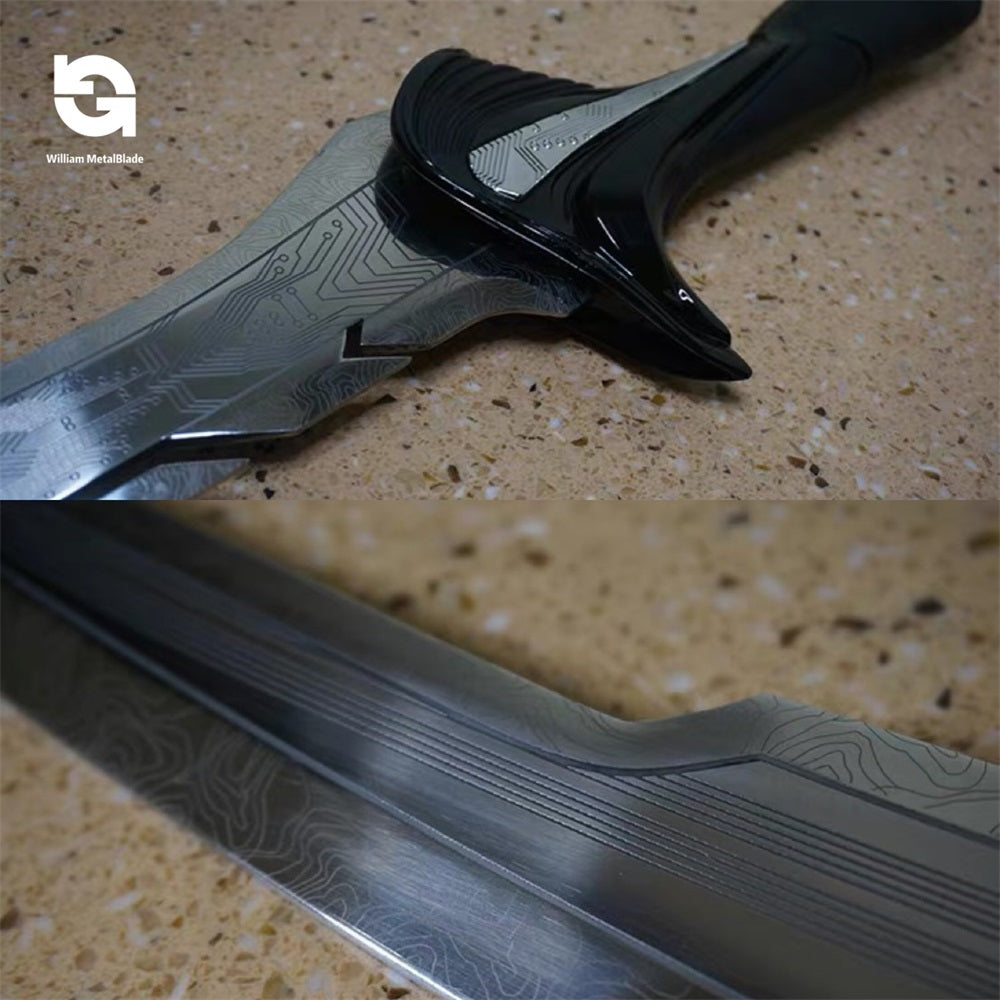 93CM/36.6" 1:1 Alita Sword Damascus Steel Blade Hot Copsplay Prop Replica