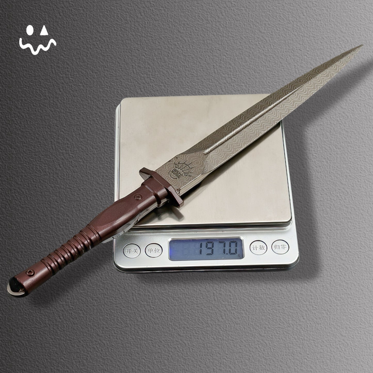 30CM/11.8" Arena Breakout Weapon Damascus Assault Dagger Small Metal Replica