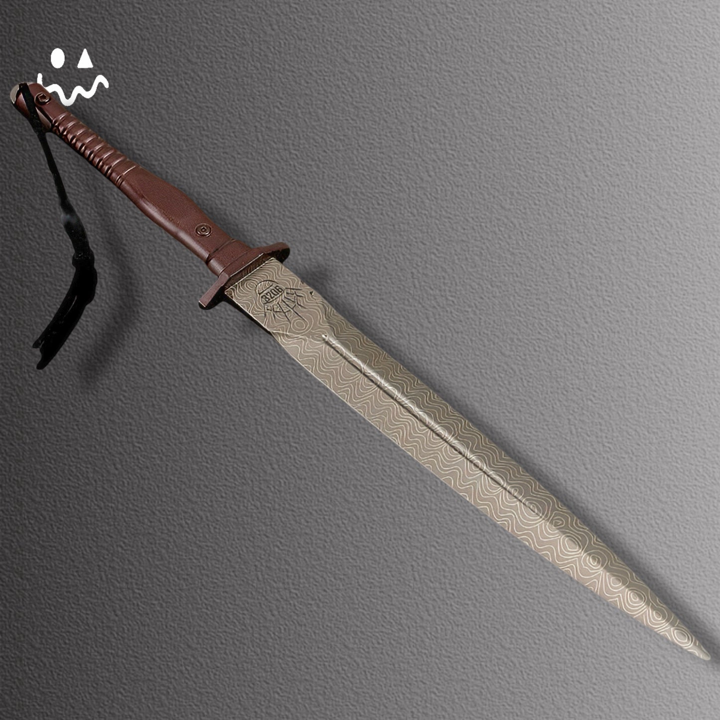 30CM/11.8" Arena Breakout Weapon Damascus Assault Dagger Small Metal Replica