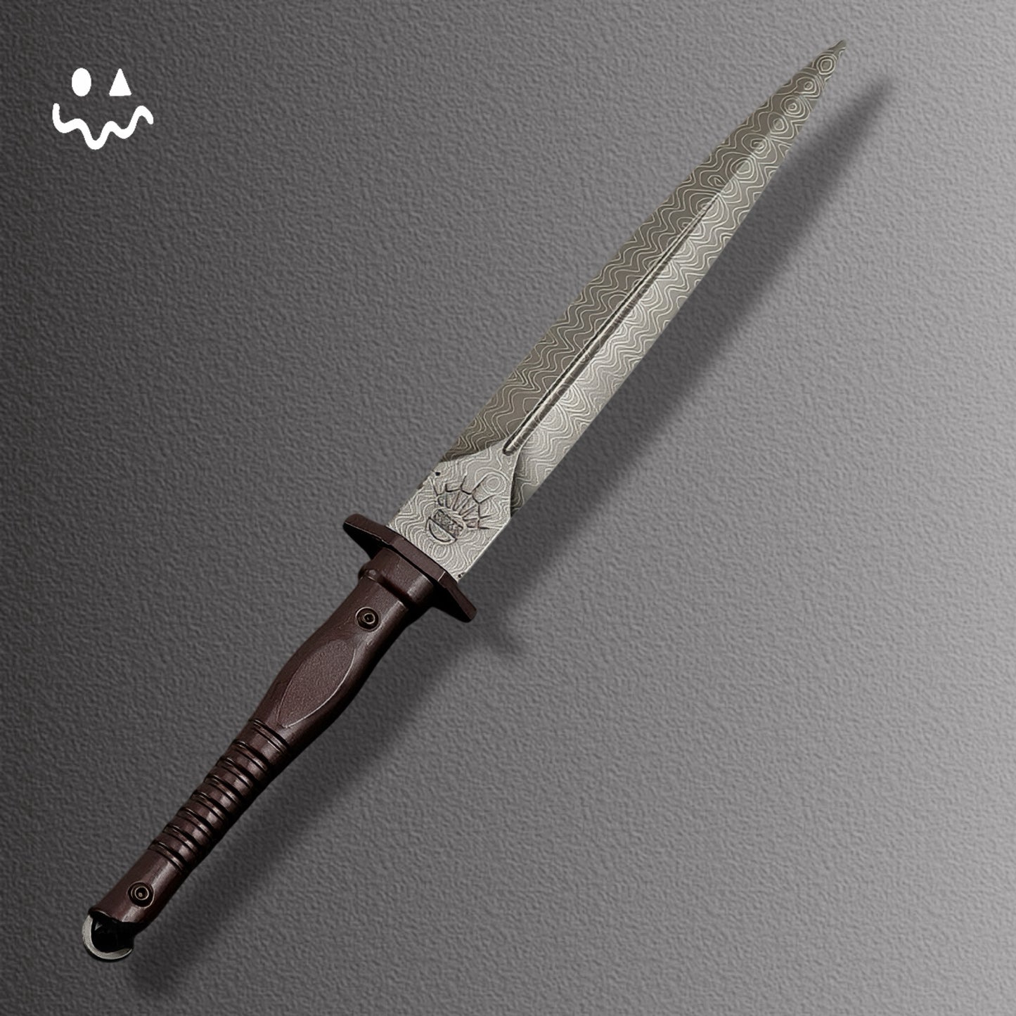 30CM/11.8" Arena Breakout Weapon Damascus Assault Dagger Small Metal Replica