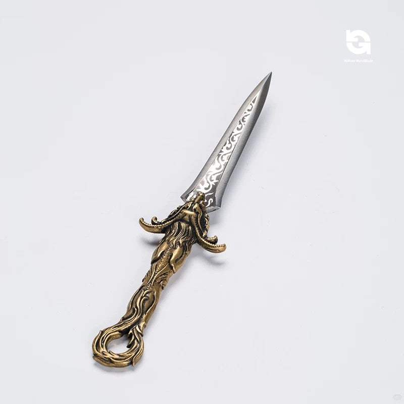 Brass Dragon Tea Knife Hand Forged Short Sword Letter Opener