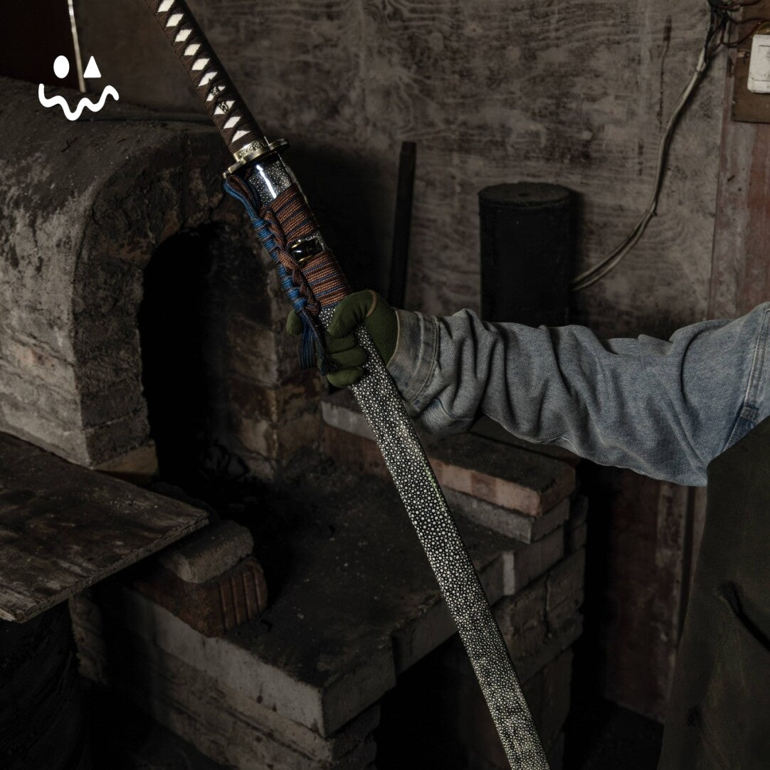 Handmade Katana Brown Cord Wrap Samurai Sword Carbon Steel Blade Display Collection Holiday Gift