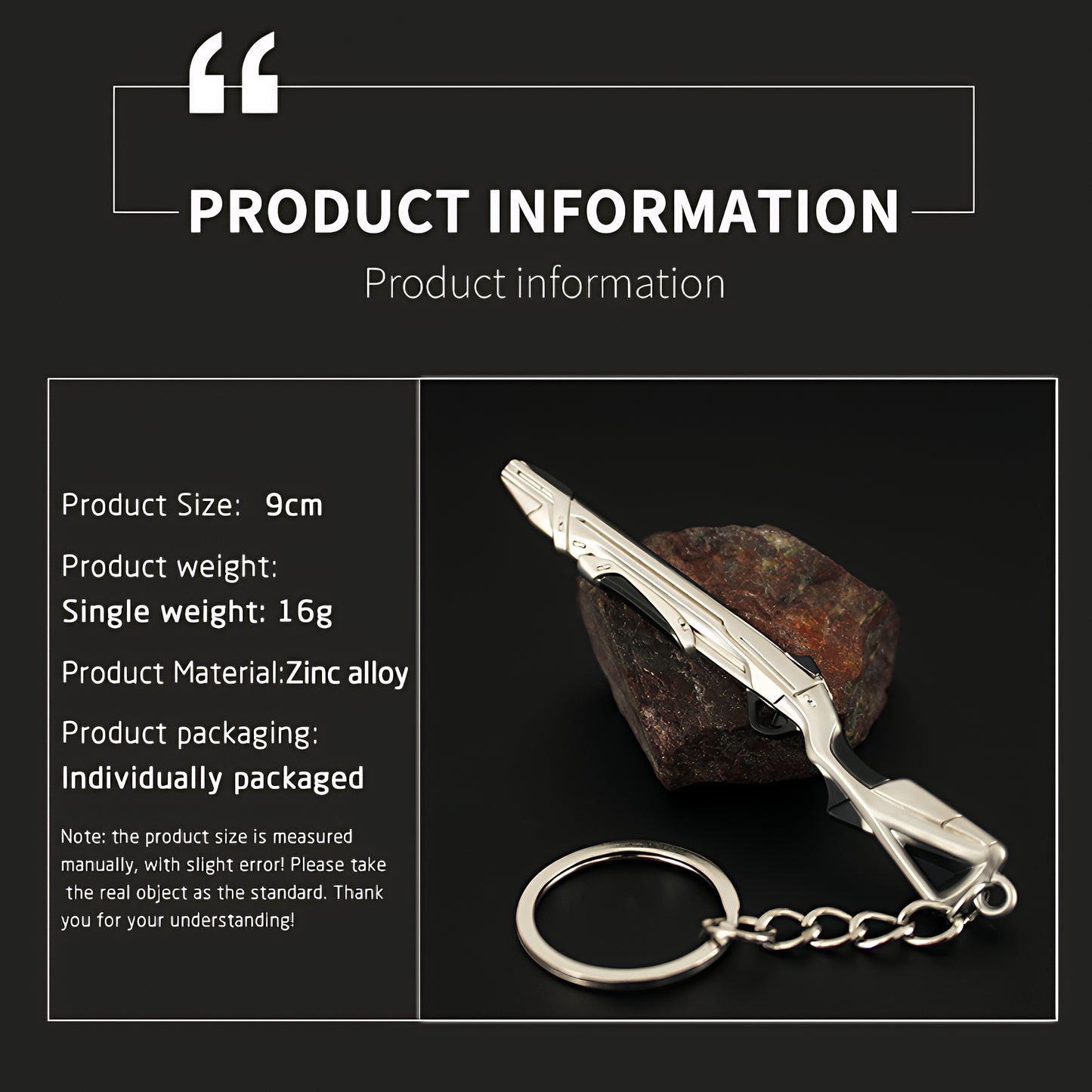 Val Tiny Radiant Crisis 001 Bucky Gun Metal Keychain