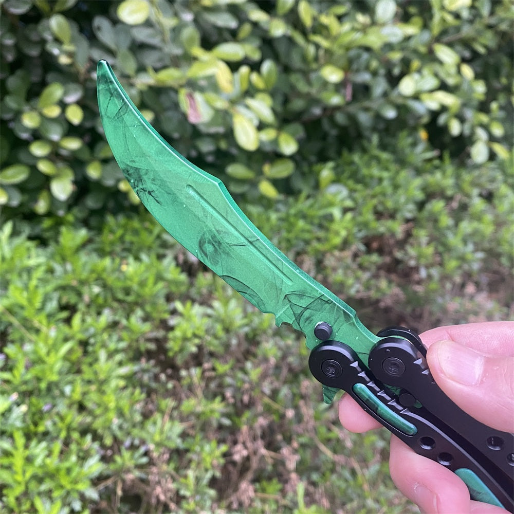 CS Gamma Doppler Balisong Blunt Blade Trainer Metal Replica