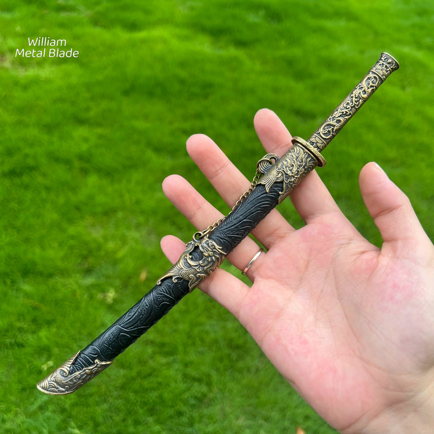 Hand-Forged Classic Tang Sword Sword Brass Handle Miniature 27cm/10.6"