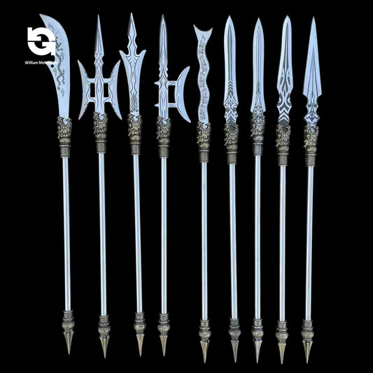 Hand-Forged Steel Long-Handle 14'' Tiny Spear 9 In 1 Pack