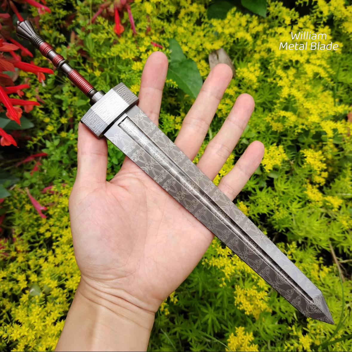 Damascus Pattern ER Greatsword Metal Replica 30CM/11.8''