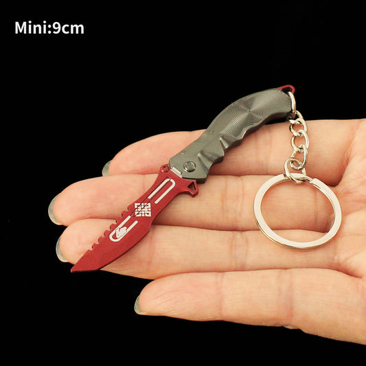Metal Arena Breakout Lucky Rabbit Knife Keychain