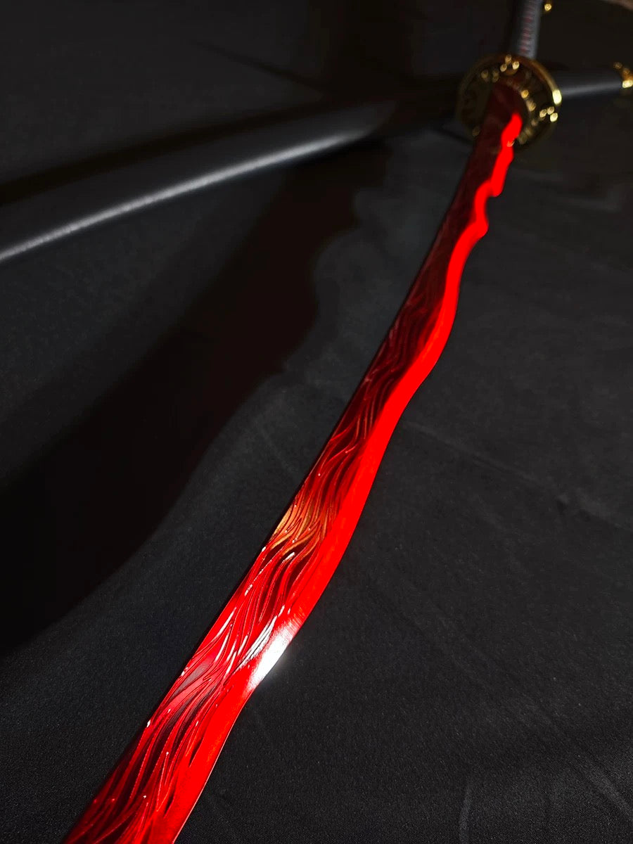 Life Size Rivers of Blood Katana ER Game Sword Blunt Metal Prop Replica