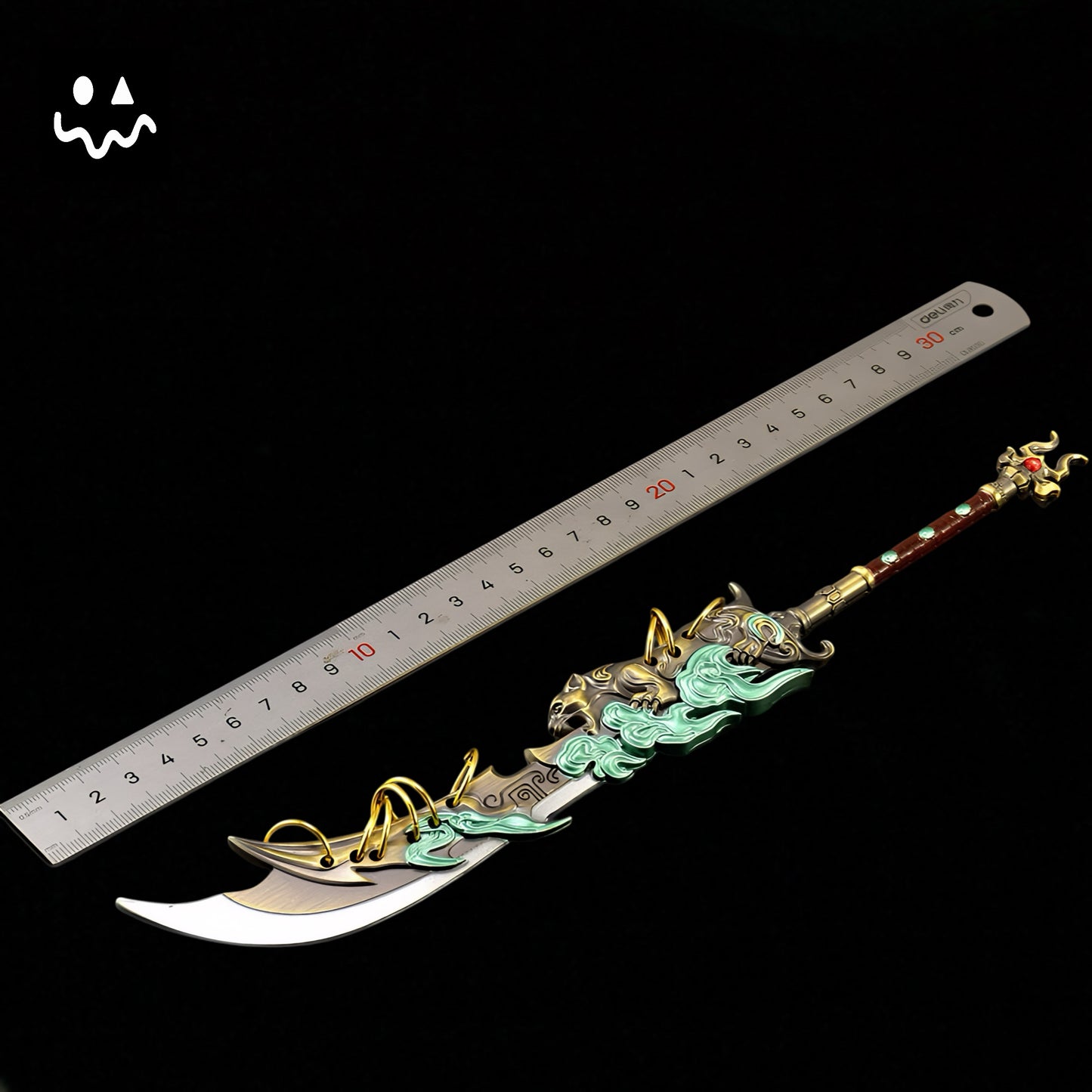 29CM/11.4" Game Peripherals Zhu Yin Nine-ring Broadsword Metal Replica
