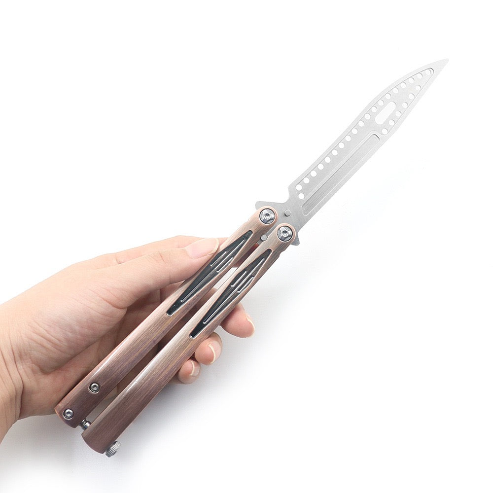 ORCA Practice Butterfly Knife Integrated Alloy Handle High Quality CNC Blade Training Swing Knife
