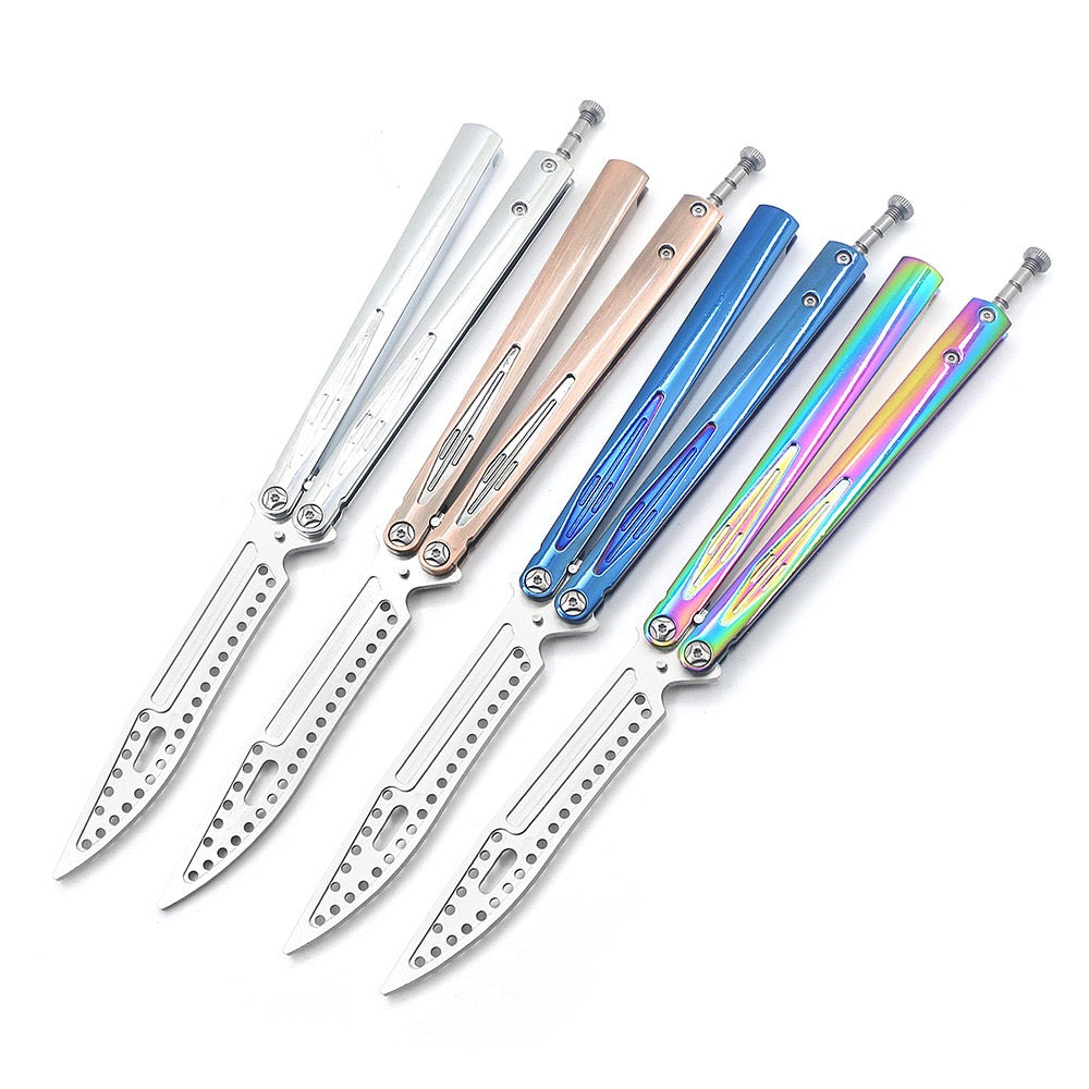 ORCA Practice Butterfly Knife Integrated Alloy Handle High Quality CNC Blade Training Swing Knife