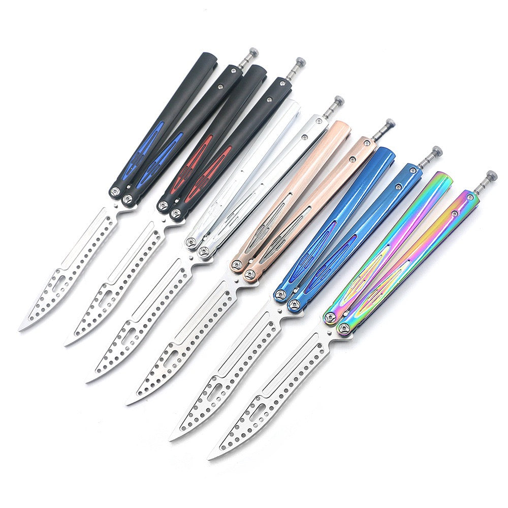 ORCA Practice Butterfly Knife Integrated Alloy Handle High Quality CNC Blade Training Swing Knife