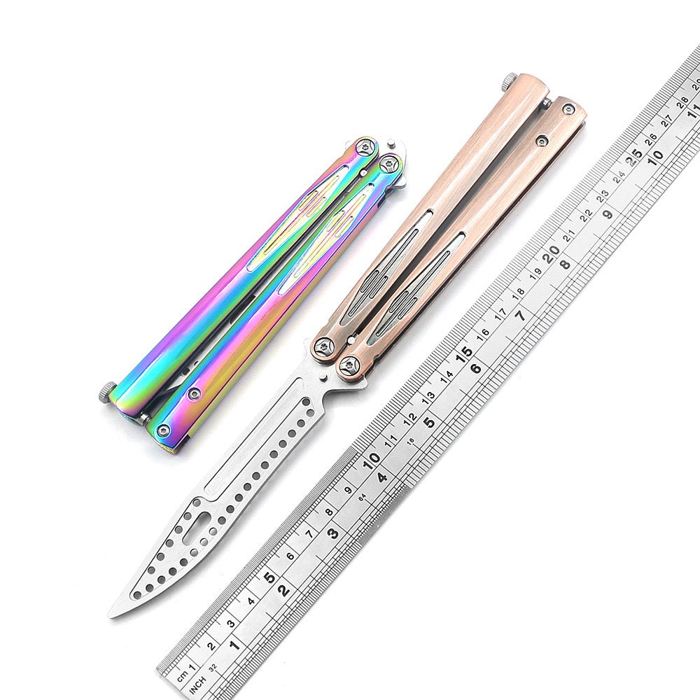 ORCA Practice Butterfly Knife Integrated Alloy Handle High Quality CNC Blade Training Swing Knife