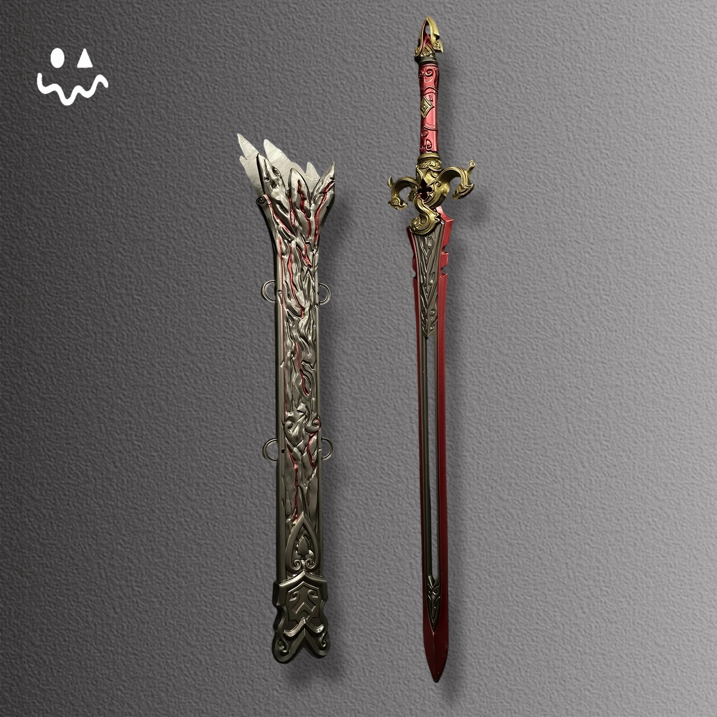30CM/11.8" NB Game 30CM Red Sky Sword Metal Display Art