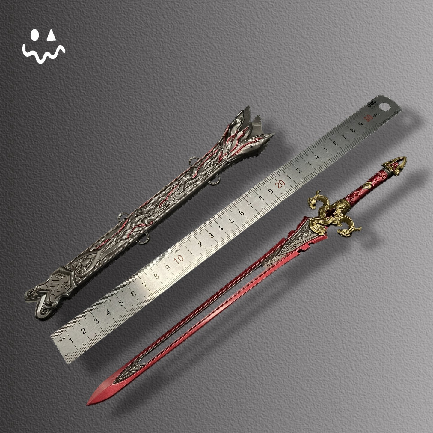 30CM/11.8" NB Game 30CM Red Sky Sword Metal Display Art