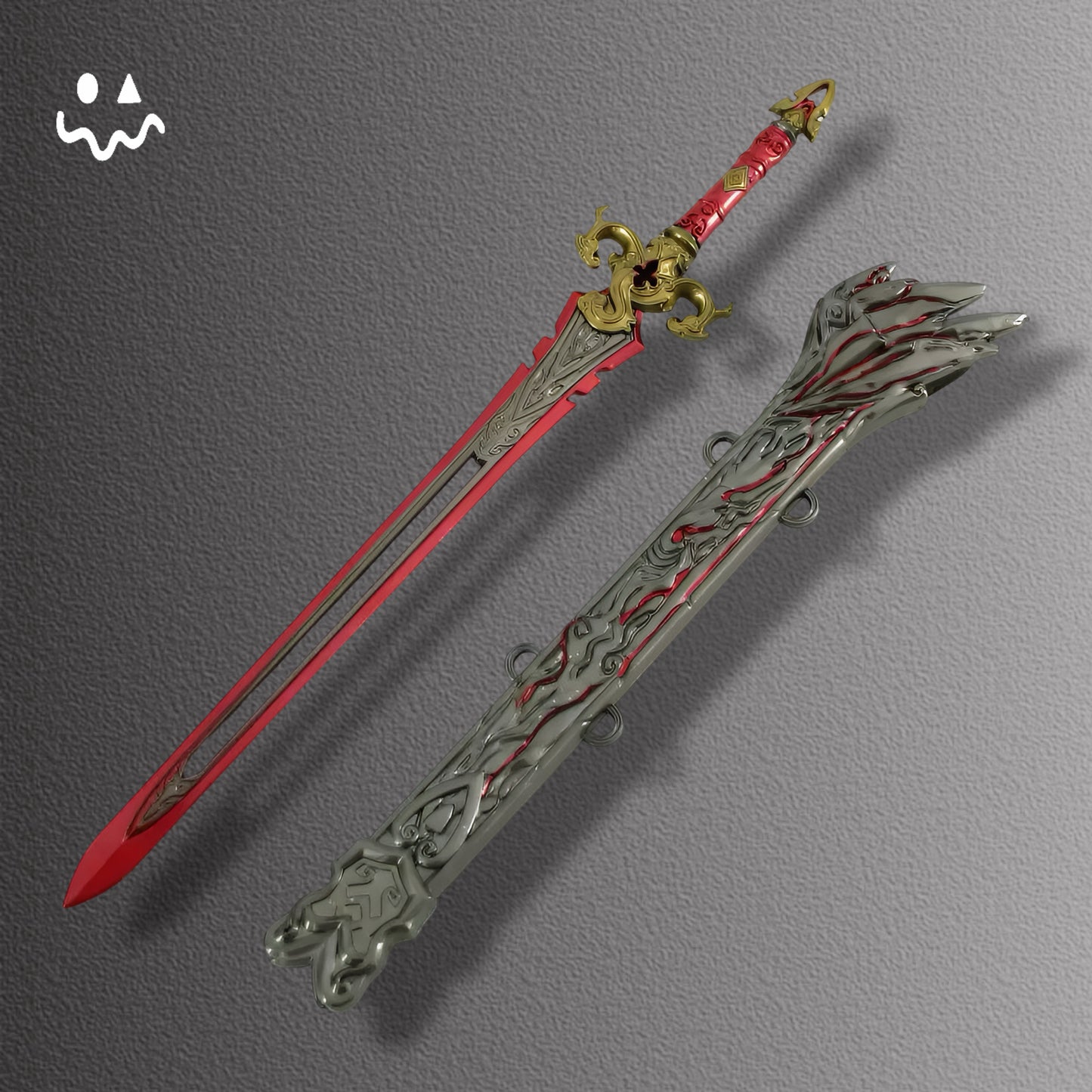 30CM/11.8" NB Game 30CM Red Sky Sword Metal Display Art