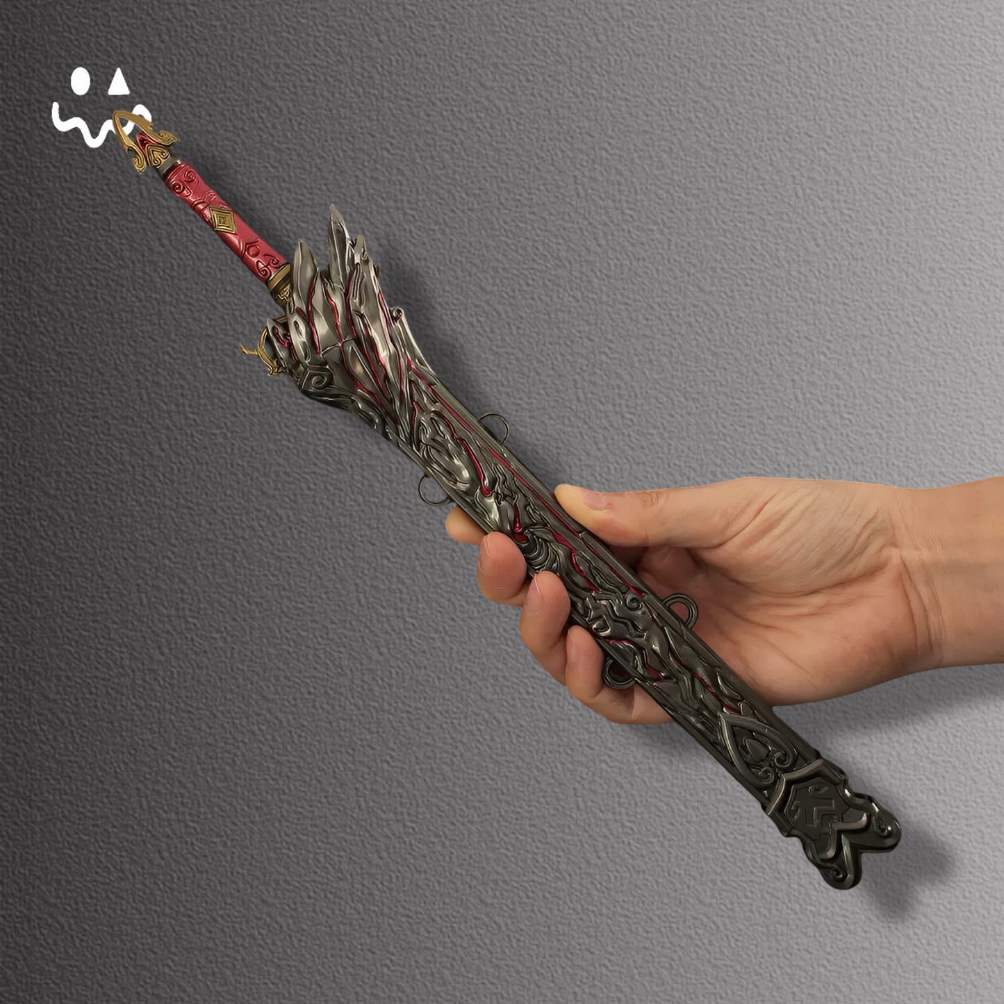 30CM/11.8" NB Game 30CM Red Sky Sword Metal Display Art