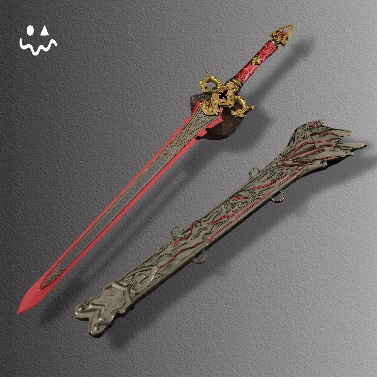 30CM/11.8" NB Game 30CM Red Sky Sword Metal Display Art