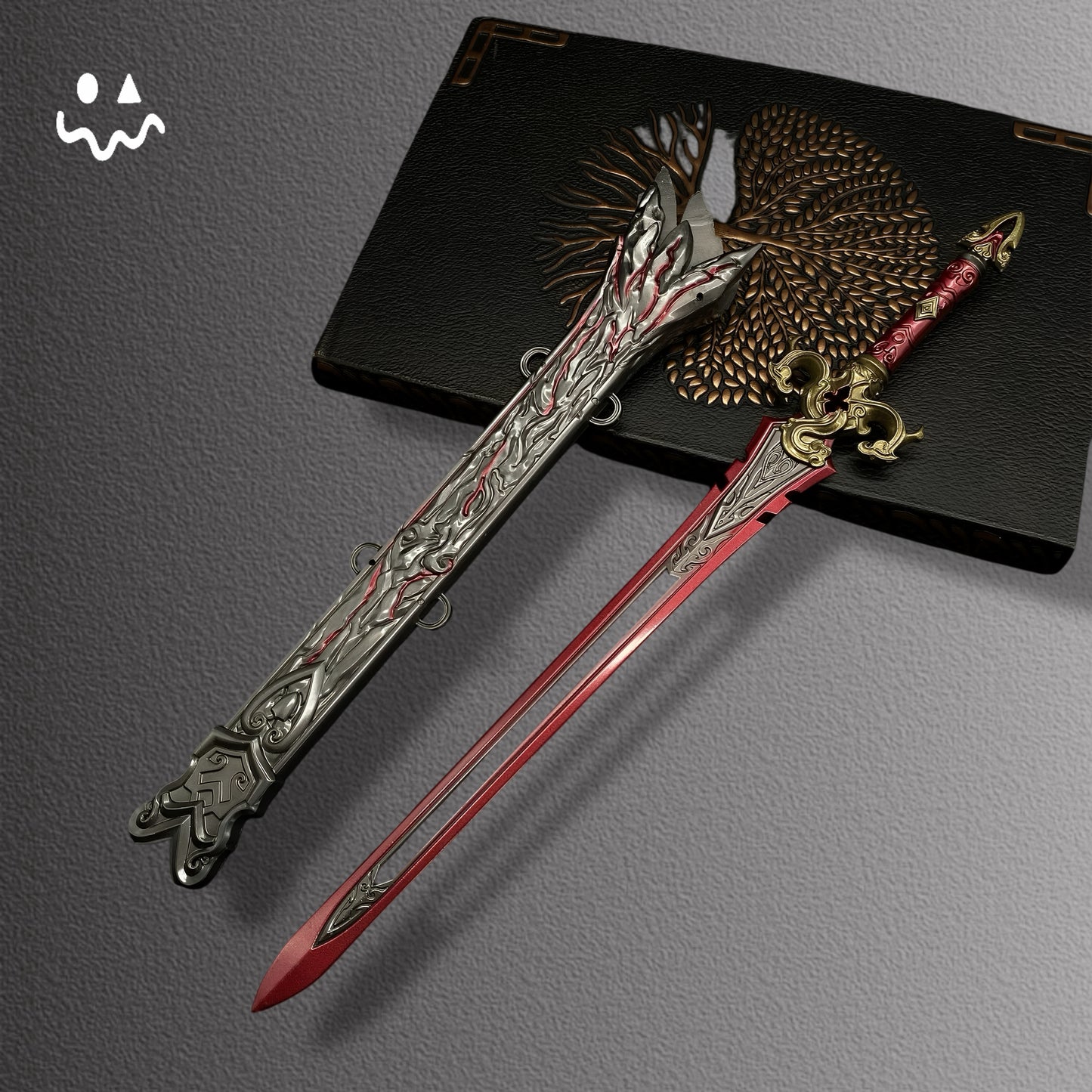 30CM/11.8" NB Game 30CM Red Sky Sword Metal Display Art