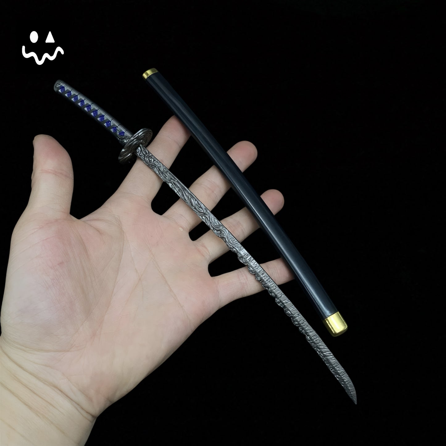 ER Star-Lined Katana Metal Replica Miniature With Gift Box