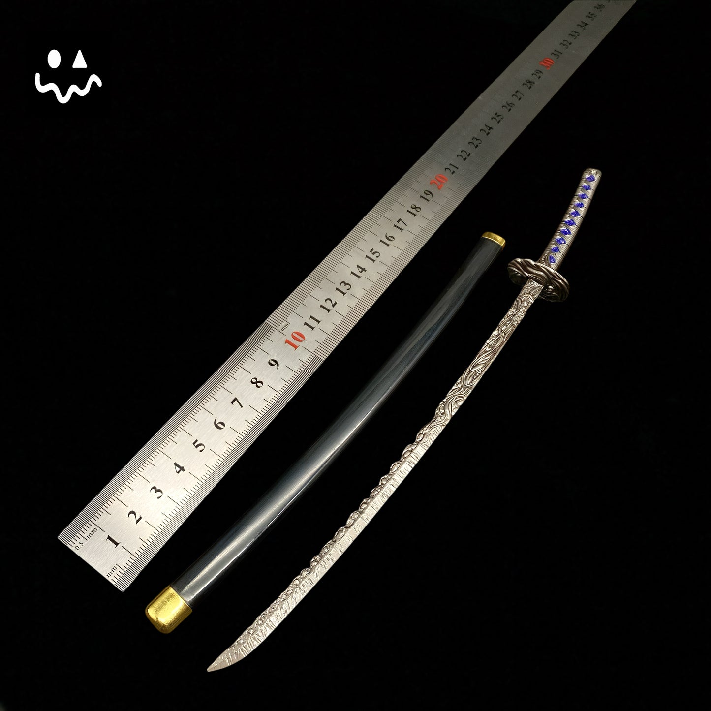 ER Star-Lined Katana Metal Replica Miniature With Gift Box