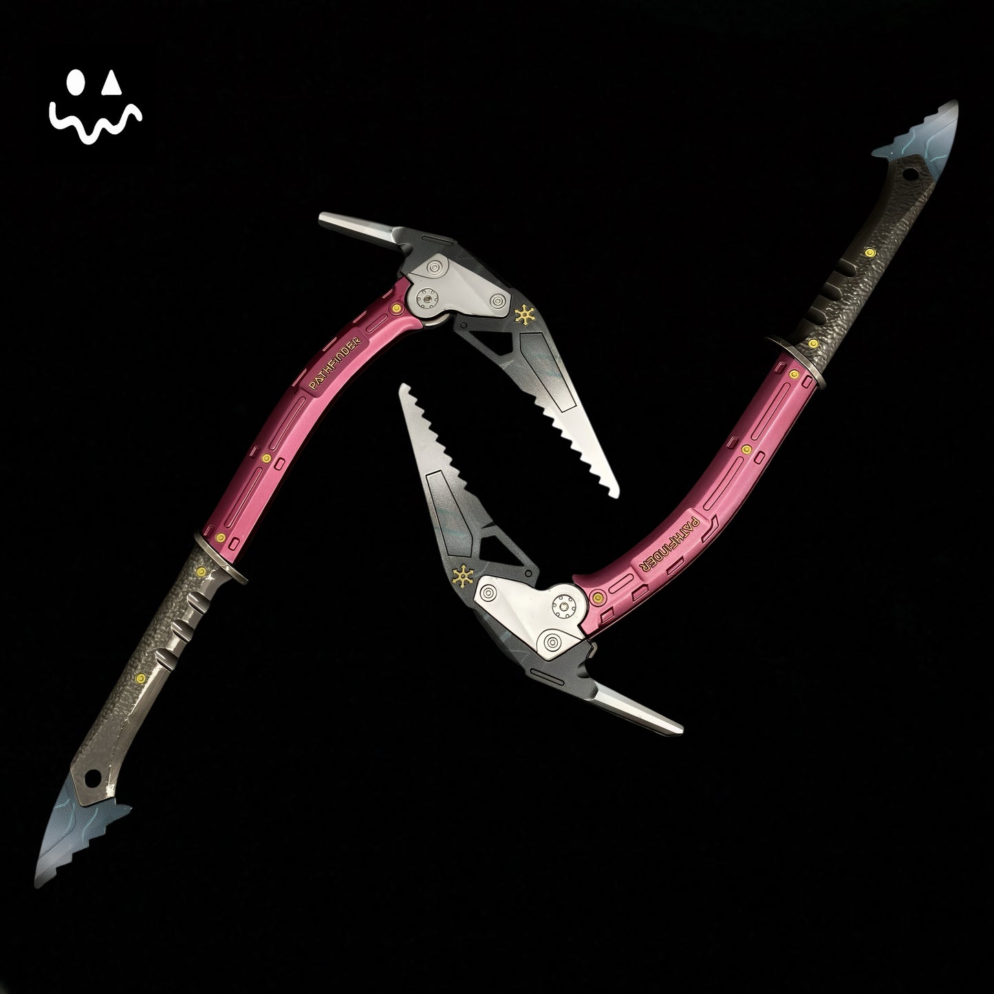 Hot Game AB Winter Ice Pickaxe Foldable Sickle Metal Replica A Pair