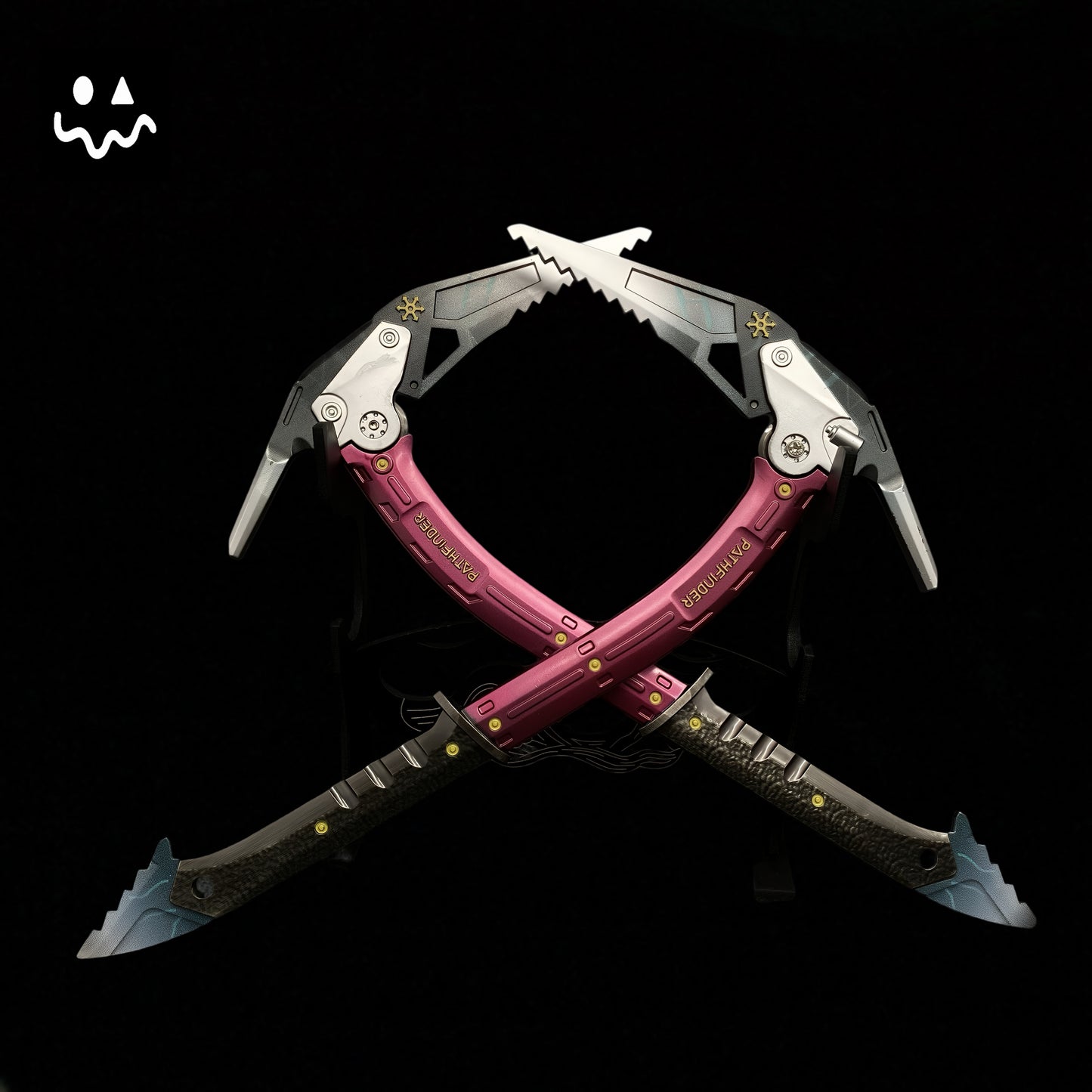 Hot Game AB Winter Ice Pickaxe Foldable Sickle Metal Replica A Pair