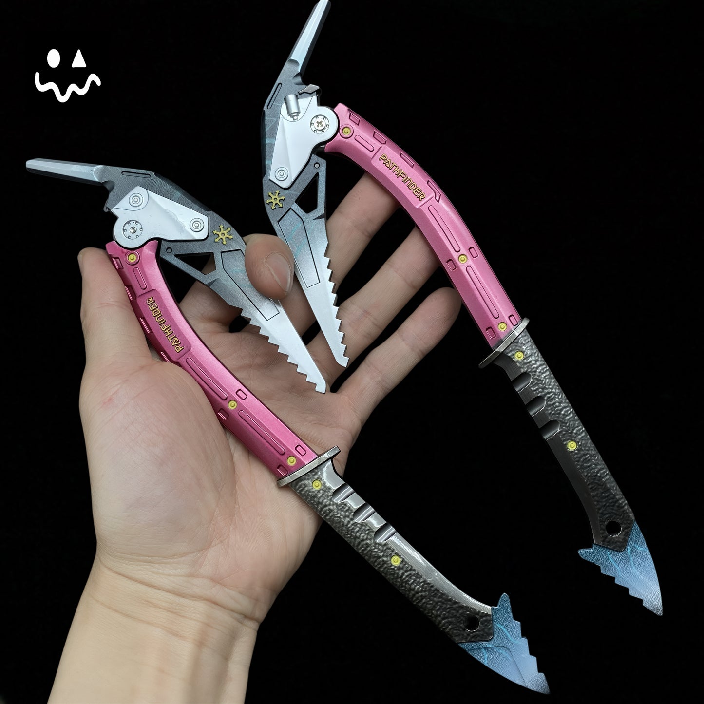 Hot Game AB Winter Ice Pickaxe Foldable Sickle Metal Replica A Pair