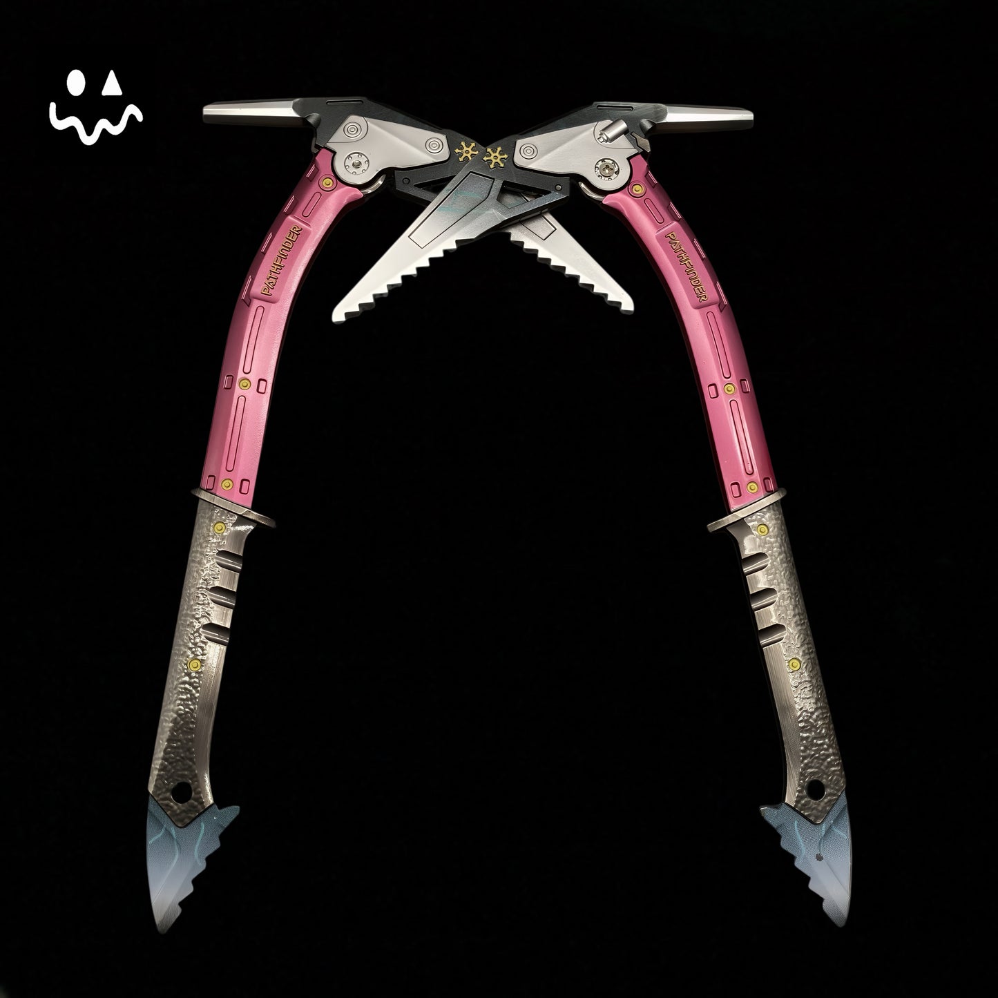 Hot Game AB Winter Ice Pickaxe Foldable Sickle Metal Replica A Pair