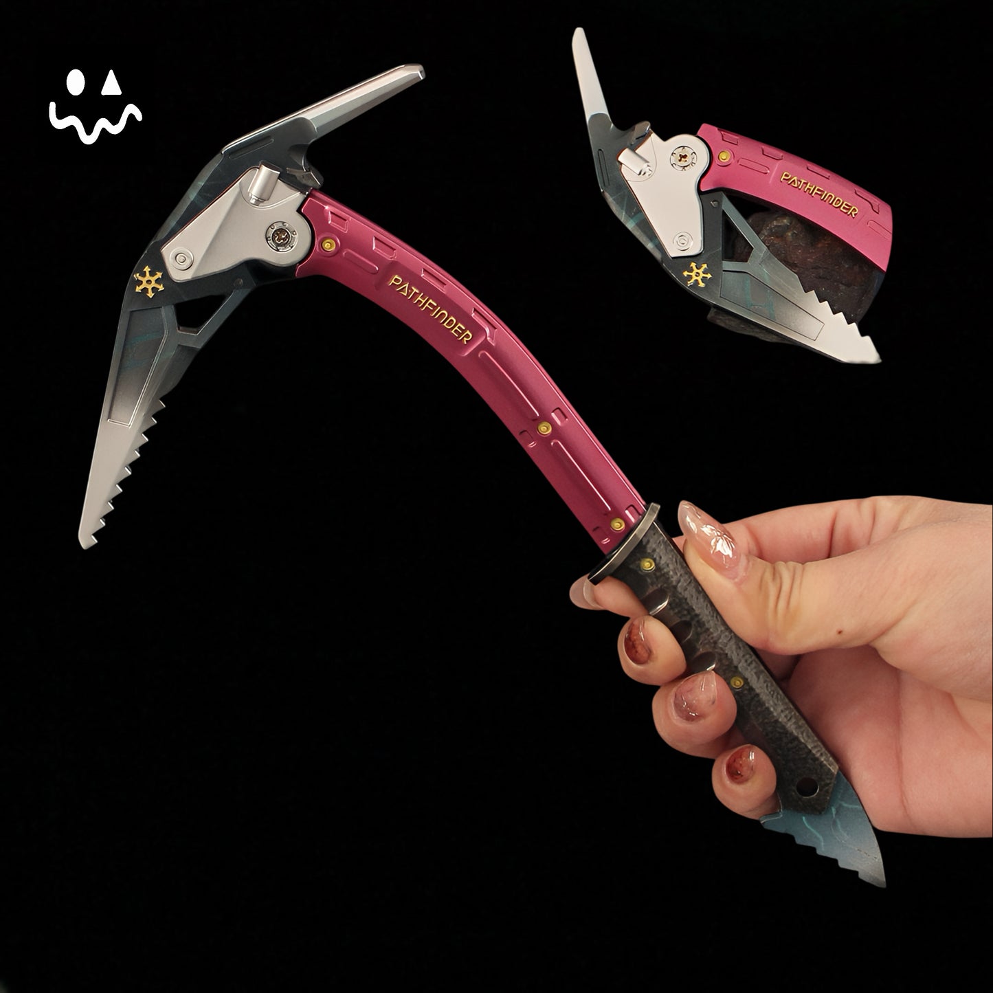 Hot Game AB Winter Ice Pickaxe Foldable Sickle Metal Replica A Pair