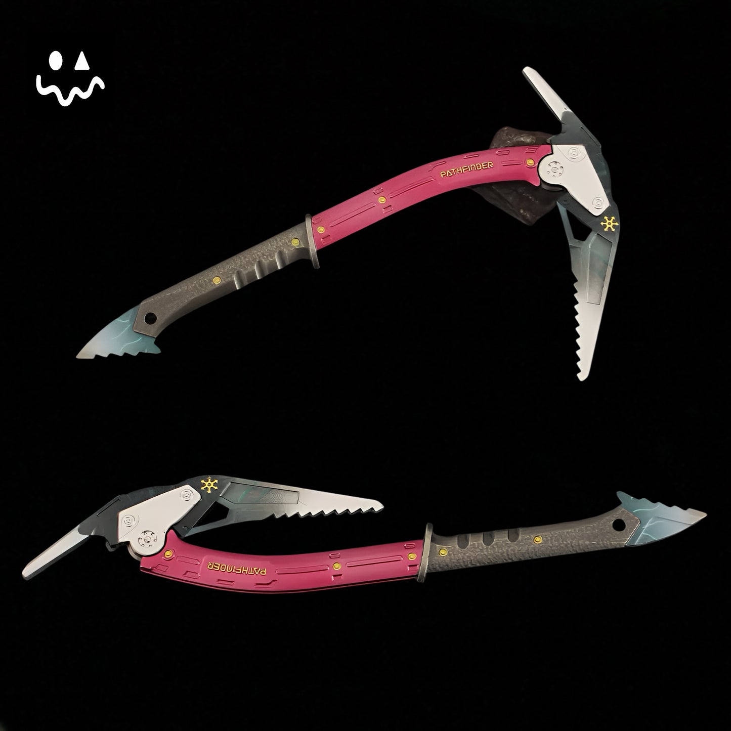 Hot Game AB Winter Ice Pickaxe Foldable Sickle Metal Replica A Pair